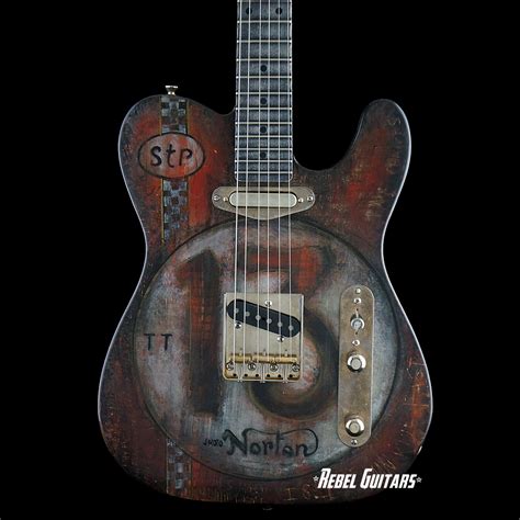 Palir Guitars Titan With Joe Morris Art “norton Racer” Rebel Guitars