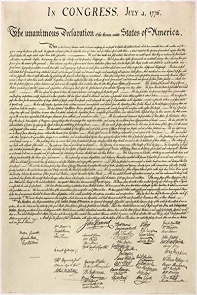 Declaration Of Independence Side By Side With Modern Text By Thomas