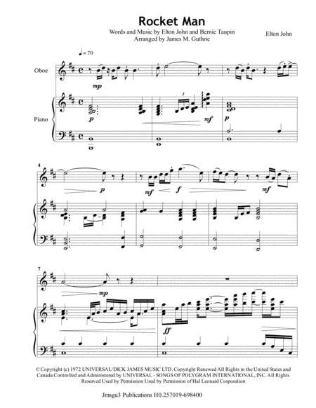 Print and download rocket man by elton john piano sheet music. Elton John Rocket Man For Oboe Piano Sheet Music PDF ...