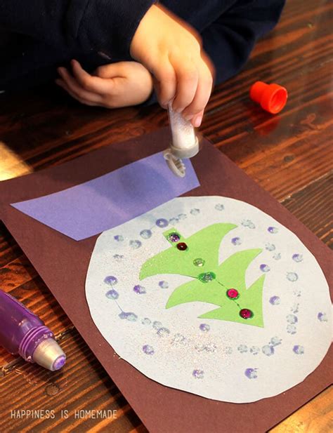 Kids Craft Paper Snow Globes Happiness Is Homemade