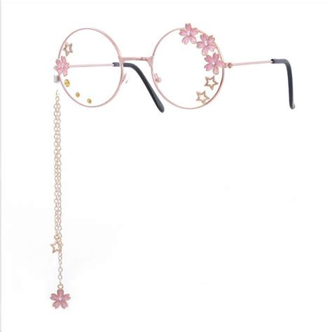 Japanese Pink Sakura Blossom Fake Glasses Syndrome Cute Kawaii Harajuku Street Fashion Store