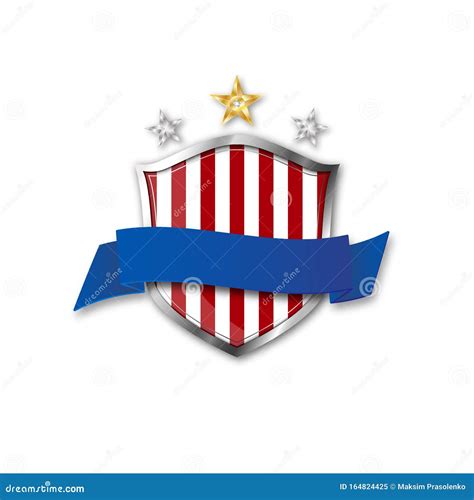 Shield With The Usa Flag American Patriotic Symbol With Blue Ribbon
