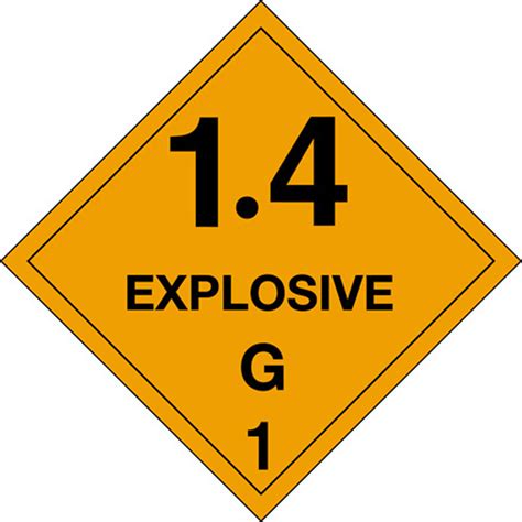 A smarter way to send. 4" x 4" D.O.T. Explosives 1.4G HazMat Labels, 500 labels per roll