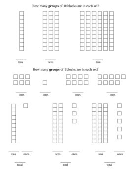 Give your child a boost using our free, printable 1st grade math worksheets. First Grade Base Ten Blocks by Amy Cooksey | Teachers Pay Teachers