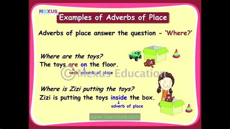 We use adverbs of time to tell us when an event happened. Adverbs of Place | English Grammar | iken | ikenedu ...