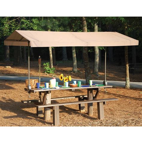 Portable Clamp On Picnic Table Canopy Hammacher Schlemmer
