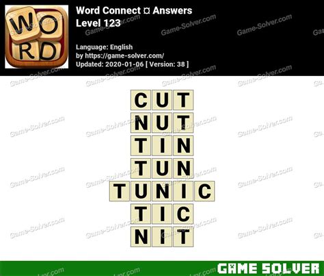 Word Connect Level 123 Answers Game Solver