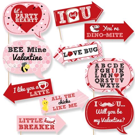 Funny Valentines Day Valentines Day Photo Booth Props Kit 10