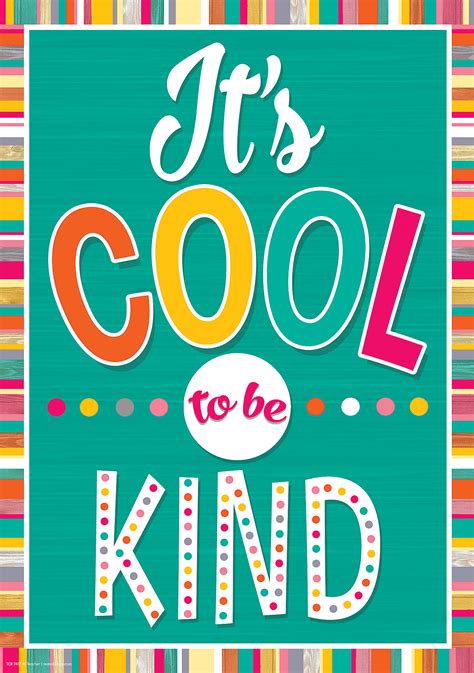 Its Cool To Be Kind Positive Poster Tcr7417 Teacher Created Resources