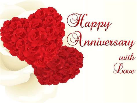 Download Anniversary With Heart Shaped Red Roses Wallpaper