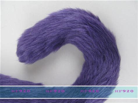 Purple Cat Ear Cat Tail Party Long Fur Hair Clip With Bell Cosplay