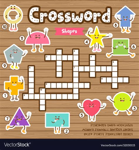 Crosswords Puzzle Game Shapes For Preschool Vector Image