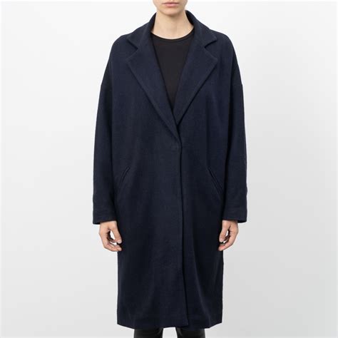 Navy Blue Wool Cashmere Coat Wolfensson