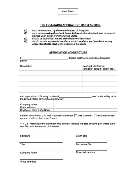 Affidavit Form Example Filled Fasrmonster