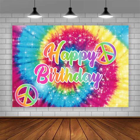 Buy Lofaris Tie Dye Birthday Party Backdrop 60s Hippie Theme Happy