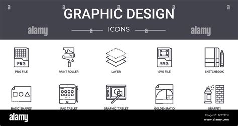 Diseño Gráfico Concepto Línea Iconos Conjunto Contiene Iconos Que Se