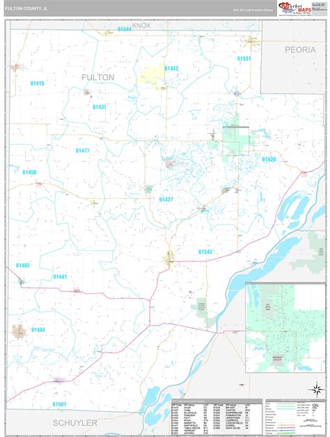 Fulton County Il Wall Map Premium Style By Marketmaps