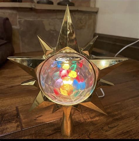 Vintage Bradford Celestial Star Christmas Lighted Electric Tree Topper