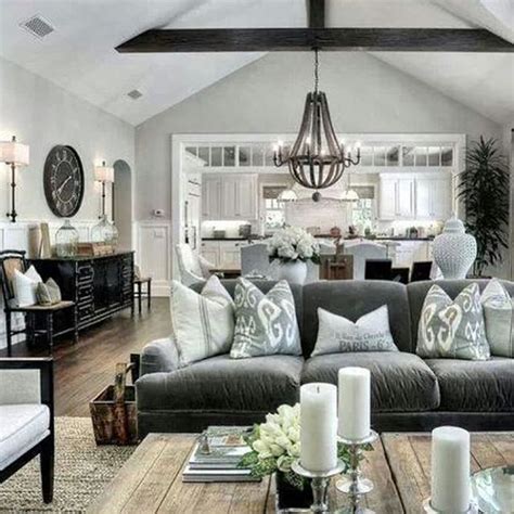 45 Stylish Gray Sofa Living Room Décor Ideas Farm house living room