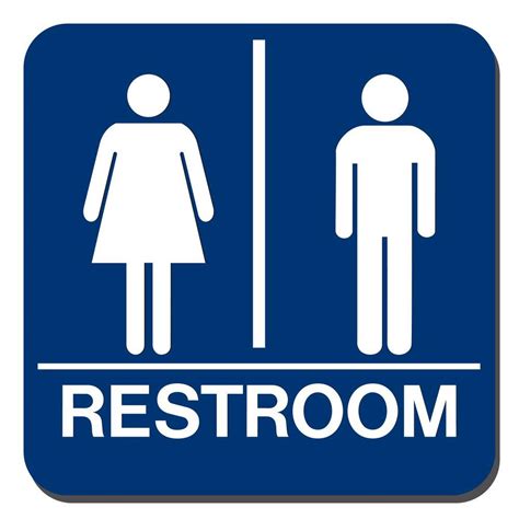 Lynch Sign 8 In X 8 In Blue Plastic With Braille Restroom Sign Uni 18