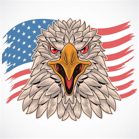 Eagle Head With Us Flag Design 1019289 Download Free Vectors Clipart