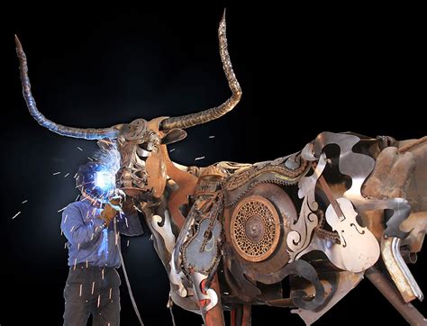 Scrap Metal Sculptures Made Of Old Farm Equipment By John