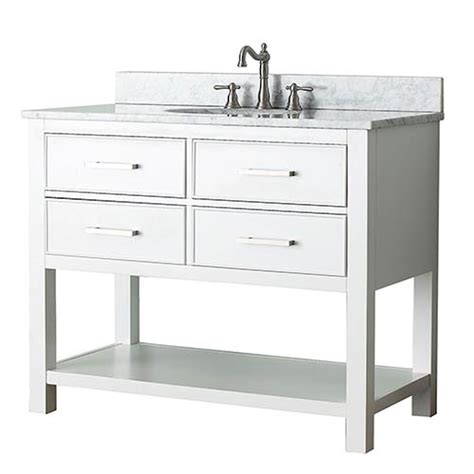 White marble finish bathroom vanity with top from the tennaby collection offers a simple, elegant look. Avanity Brooks White 42 Inch Vanity Only Brooks V42 Wt ...