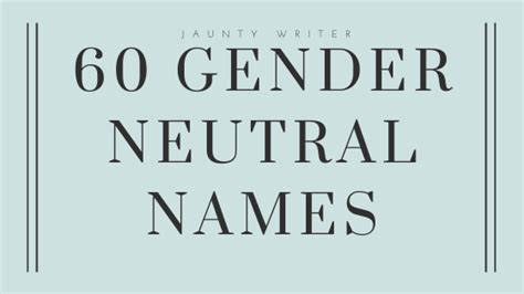 60 Gender Neutral Names Cj Corl