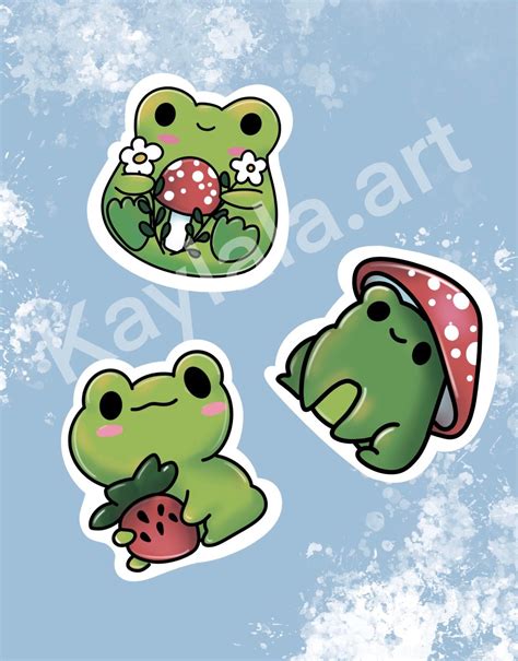 Kawaii Frogs Stickers Cute Froggy Stickers Cottagecore Etsy