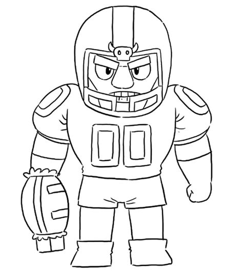 Coloring Page Brawl Stars Skins Touchdown Bull 12