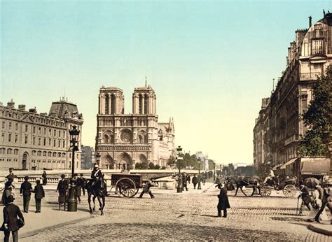 Filenotre Dame And St Michael Bridge Paris France Ca 1890 1900