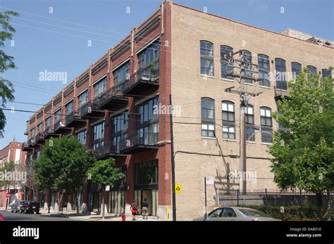 Old Industrial Buildings Converted To Residential Lofts Chicago Stock