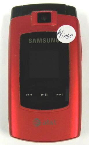 Samsung Sgh A707 Red And Black Atandt Cellular Flip Phone