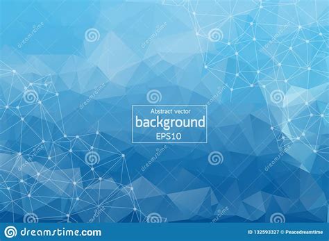 Abstract Polygonal Space Background With Connecting Dots And Lines Low