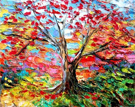 Tree Of Life Art Abstract Landscape Painting By Aja