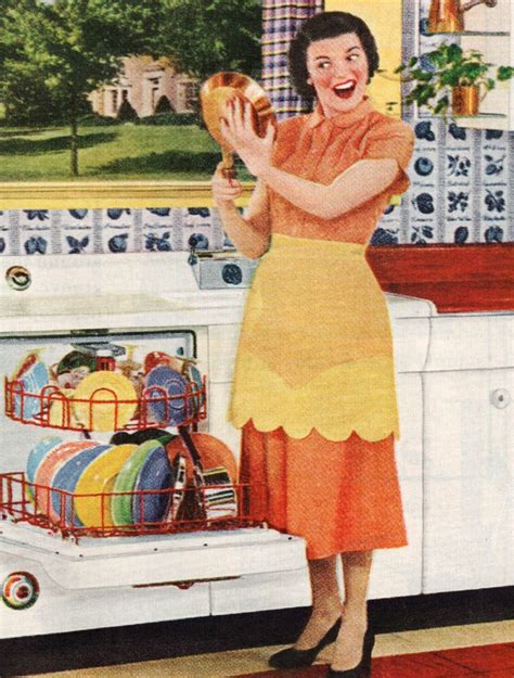 Automatic Dishwasher Exhilaration Retro Housewife Vintage Housewife