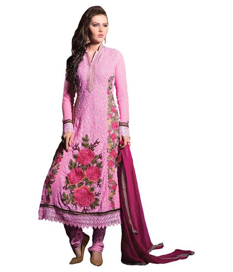 Indian Wholesale Clothing Pink Georgette Unstitched Dress Material Buy Indian Wholesale
