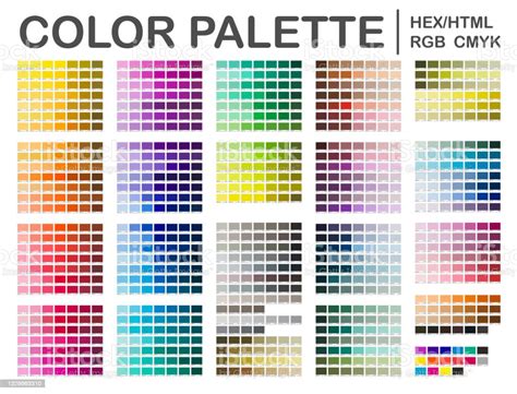 Color Palette Color Chart Print Test Page Color Codes Rgb Hex Html Cmyk