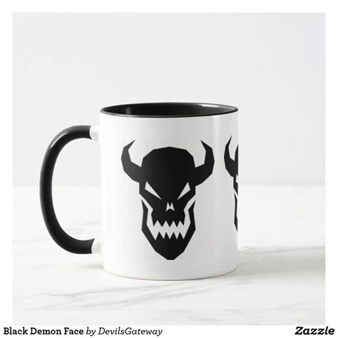 Black Demon Face Mug Mugs Halloween Mug Halloween Coffee
