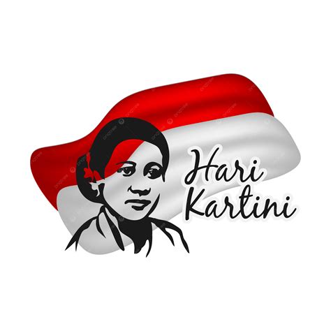 인도네시아 국기와 함께 Kartini 일 Kartini의 날 Selamat Hari Kartini 꽃들 Png 일러스트