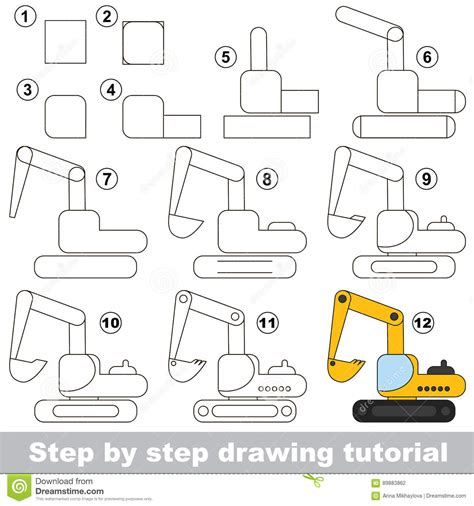 Drawing Excavator Royalty Free Stock Photography
