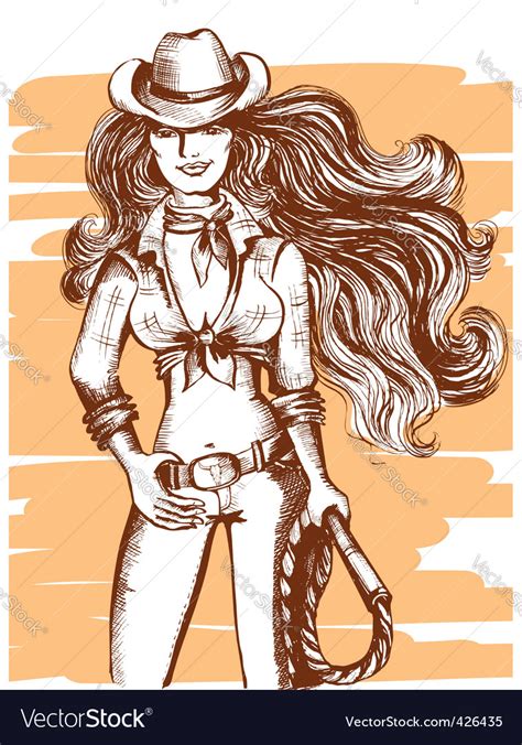 Cowgirl Poster Royalty Free Vector Image Vectorstock