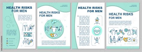 health risks for men brochure template male diseases medical issues flyer booklet leaflet