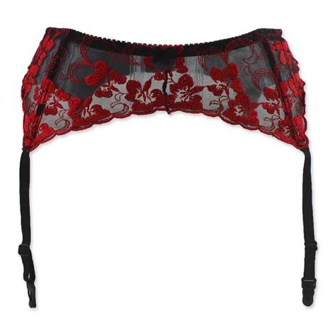latest fashion vintage embroidery floral sexy garters belts for stocking red lingeries