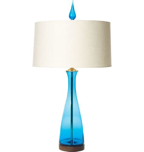 Blenko Handblown Turquoise Carafe Table Lamp Modern Glass Table Lamps