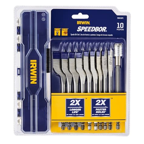 Irwin Speedbor 10 Piece X Assorted Woodboring Spade Drill Bit Set In