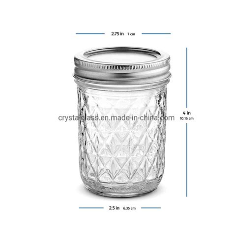 250ml 8oz Wide Mouth Glass Mason Jar With Custom Screw Metal Lid China Glass Jar And Food Jar