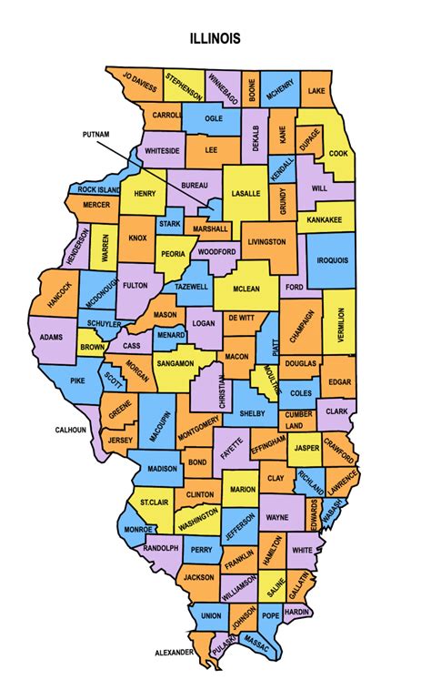 Illinois County Map Editable And Printable State County Maps
