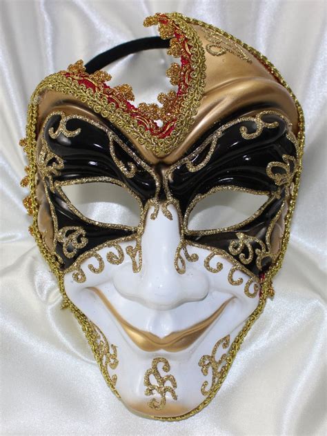 Mens Stunning Venetian Full Face Joker Jester Masquerade Mask Etsy