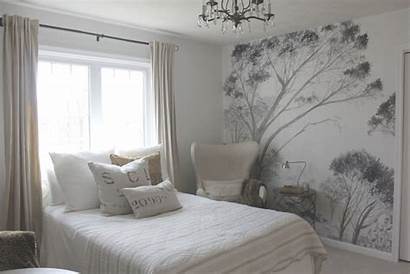 Accent Bedroom Photowall Mural Grisaille Hellolovelystudio Trees